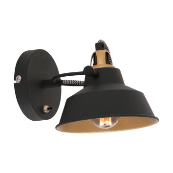 Steinhauer Nové Aplique dorado, Negro, 1 luz