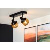 Lucide RAFA Lámpara de Techo Negro, 2 luces