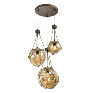 Globo TIKO Lámpara Colgante Crudo, Color óxido, 1 luz