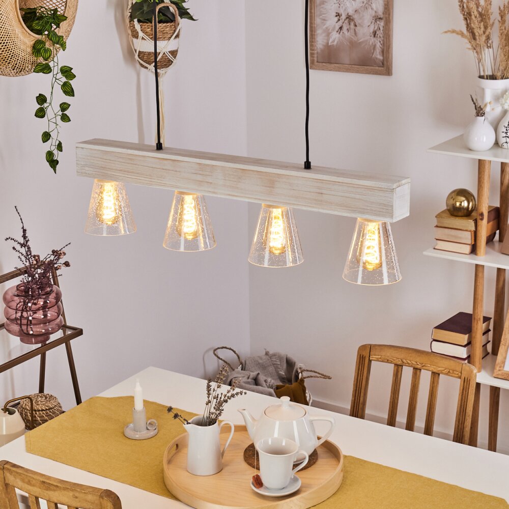 Tapso Lámpara Colgante Madera clara, Blanca, 4 luces main product photo