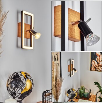 Deadwood Aplique LED Negro, Blanca, 2 luces