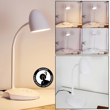 Grenoble Lámpara de mesa LED Blanca, 1 luz