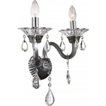 Globo DUNJA Aplique Cromo, Transparente, claro, 2 luces