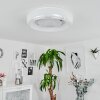 Tobosy Lámpara de Techo LED Blanca, 1 luz, Mando a distancia