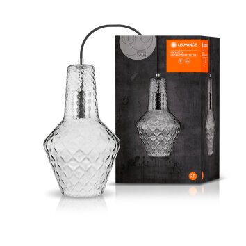 Ledvance 1906 Carved Lámpara Colgante Negro, 1 luz