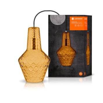 Ledvance 1906 Carved Lámpara Colgante Negro, 1 luz