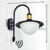 Theux Aplique para exterior dorado, Negro, 1 luz, Sensor de movimiento