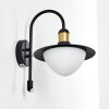 Theux Aplique para exterior dorado, Negro, 1 luz, Sensor de movimiento