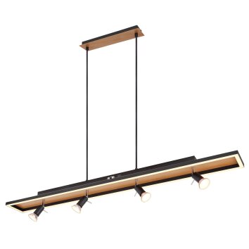 Globo IDA Lámpara Colgante LED Color madera, Negro, 5 luces