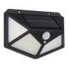 Globo Luminaria de pared solar LED Negro, Transparente, claro, 100 luces, Sensor de movimiento