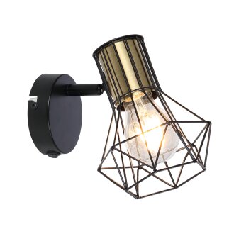 Globo PRISKA Aplique Latón, Negro, 1 luz
