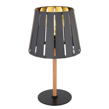 Globo LUNA Lámpara de mesa Color madera, Negro, 1 luz