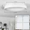 Maraya Lámpara de Techo LED Blanca, 1 luz, Mando a distancia