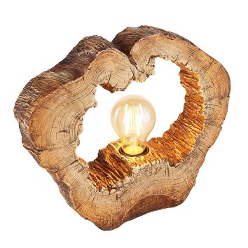 Globo VINZENZ Lámpara de mesa Marrón, Color madera, 1 luz Globo VINZENZ Lámpara de mesa Marrón, Color madera, 1 luz