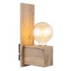 Globo ERNA Aplique Madera clara, Negro, 1 luz
