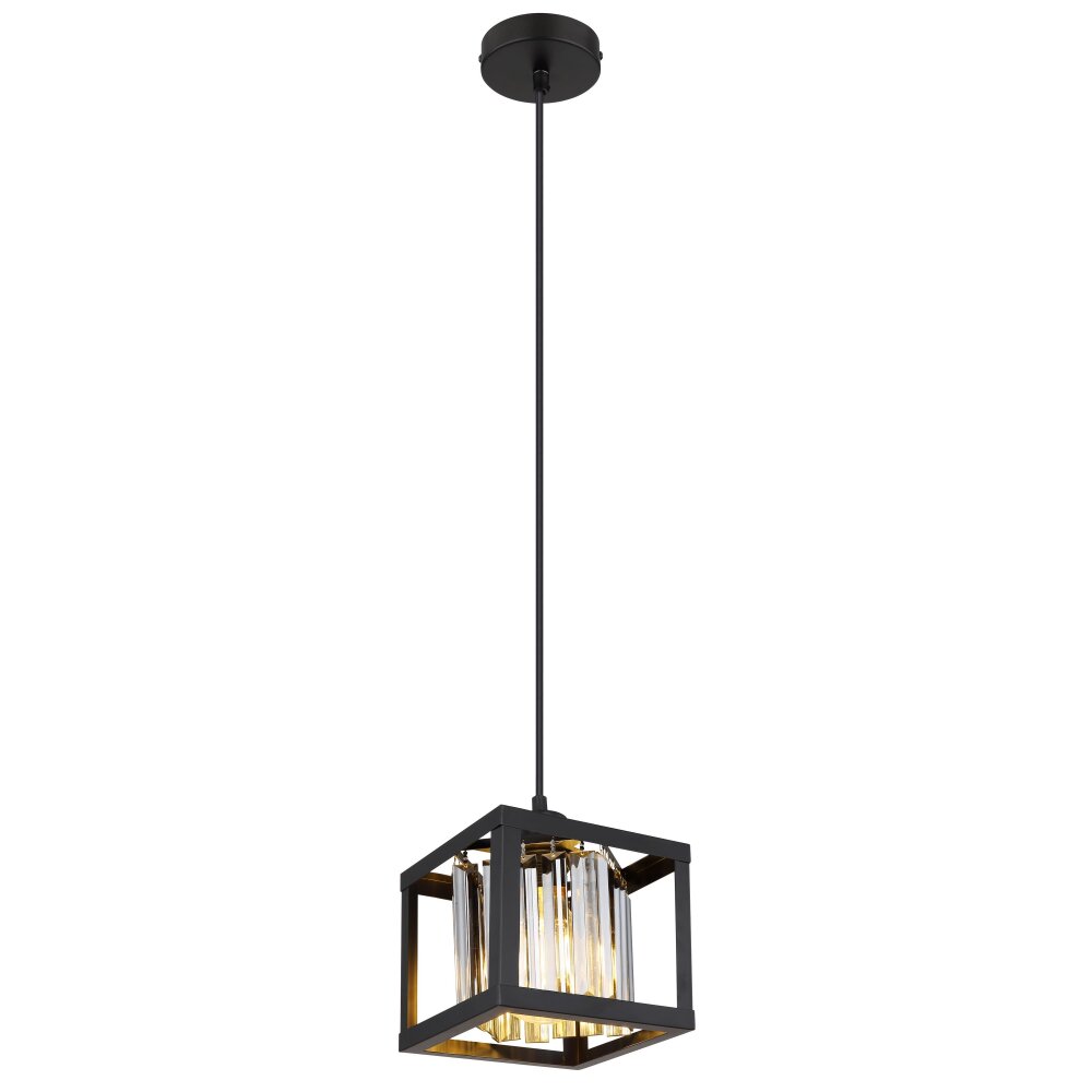 Globo MATHILDE Lámpara Colgante Cromo, Transparente, Negro, Transparente, 1 luz main product photo