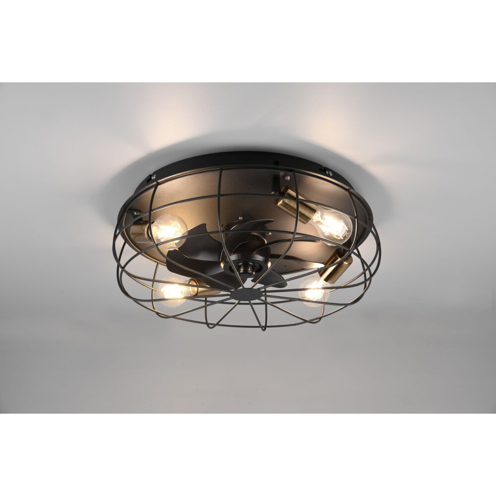 Reality Trondheim Ventilador de techo Negro, 4 luces, Mando a distancia main product photo