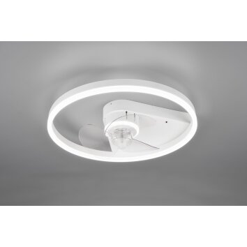 Reality Borgholm Ventilador de techo LED Blanca, 1 luz, Mando a distancia