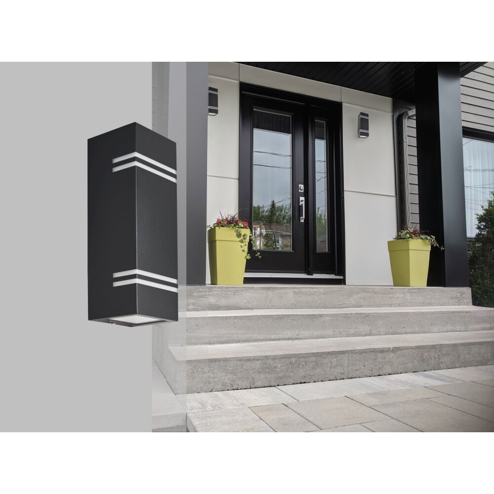 Lutec STRIPES Aplique para exterior LED Negro, 2 luces main product photo