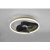 Reality Borgholm Ventilador de techo LED dorado, Negro, 1 luz, Mando a distancia