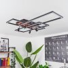 Deadwood Lámpara de Techo LED Negro, Blanca, 6 luces