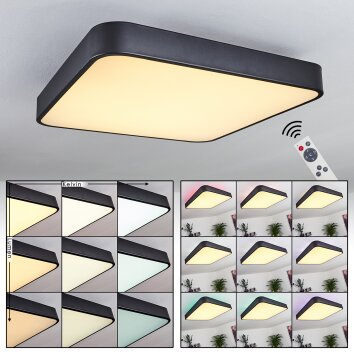 Batamoto Lámpara de Techo LED Negro, Blanca, 2 luces, Mando a distancia, Cambia de color Batamoto Lámpara de Techo LED Negro, Blanca, 2 luces, Mando a distancia, Cambia de color