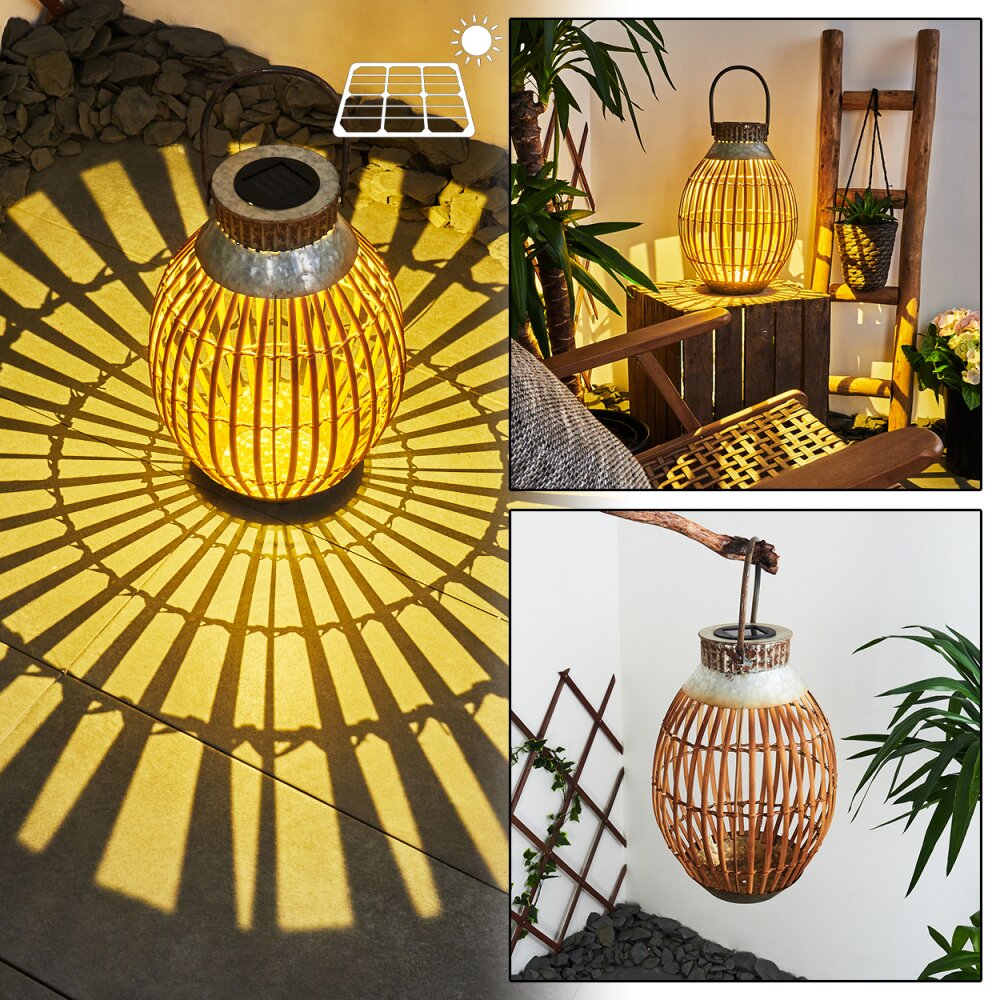 Mazomanie Lámpara solar LED Madera clara, Color óxido, 1 luz main product photo
