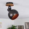 Imana Lámpara de Techo Madera oscura, Negro, 1 luz