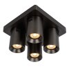 Lucide NIGEL Lámpara de Techo LED Acero inoxidable, Negro, 4 luces