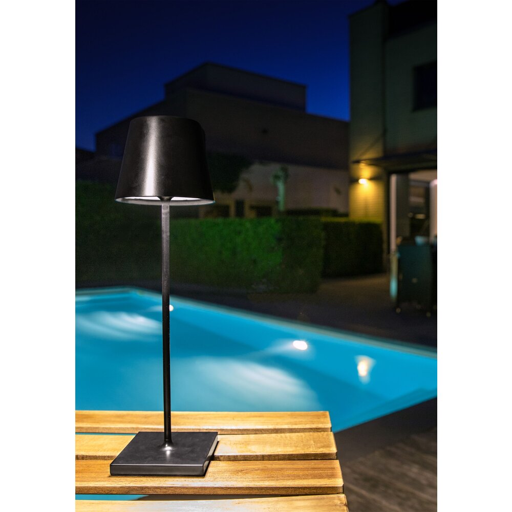 Lucide JUSTIN Lámpara de mesa LED Negro, 1 luz main product photo