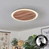 Rocha Lámpara de Techo LED Marrón, Color madera, Negro, 1 luz
