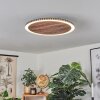 Rocha Lámpara de Techo LED Marrón, Color madera, Negro, 1 luz