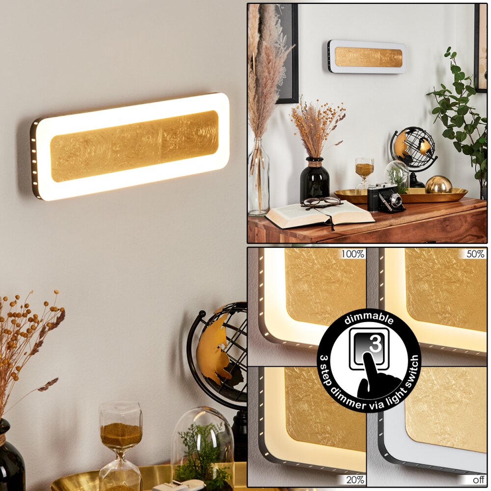 Guacacallo Aplique LED dorado, Negro, Blanca, 1 luz main product photo