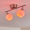 Motala Lámpara de Techo LED Níquel-mate, 2 luces, Mando a distancia, Cambia de color
