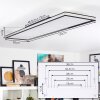 Nabbas Lámpara de Techo LED Negro, Blanca, 1 luz, Mando a distancia