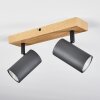 Javel Lámpara de Techo Color madera, Negro, 2 luces