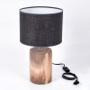 Korhola Lámpara de mesa Marrón, Cromo, Color madera, 1 luz