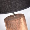 Korhola Lámpara de mesa Marrón, Cromo, Color madera, 1 luz