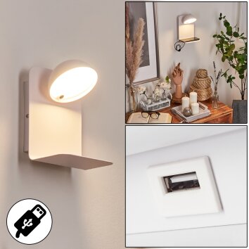 Inkeroinen Aplique LED Blanca, 1 luz