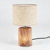 Korhola Lámpara de mesa Marrón, Cromo, Color madera, 1 luz