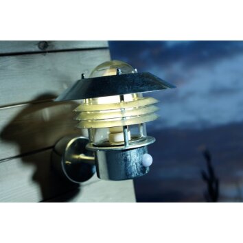 Nordlux VEJERS Aplique para exterior Galvanizado, 1 luz, Sensor de movimiento