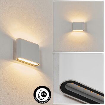 Tammisaari Aplique para exterior LED Transparente, claro, Blanca, 1 luz