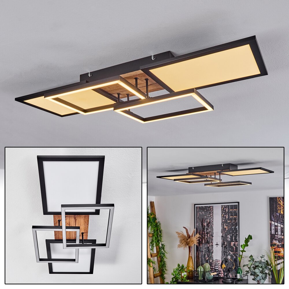 Avelal Lámpara de Techo LED Marrón, Color madera, Negro, 1 luz main product photo