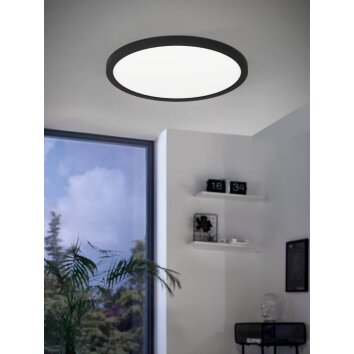 Eglo ROVITO-Z Lámpara de Techo LED Negro, 1 luz, Cambia de color
