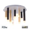 Paul Neuhaus PURE-GEMIN Lámpara de Techo LED Aluminio, Negro, 12 luces