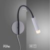 Paul Neuhaus PURE-GEMIN Aplique LED Aluminio, Negro, 1 luz