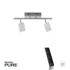 Paul Neuhaus PURE-MIRA Lámpara de Techo LED Aluminio, 2 luces, Mando a distancia