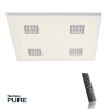 Paul Neuhaus PURE-NEO Lámpara de Techo LED Aluminio, 4 luces, Mando a distancia