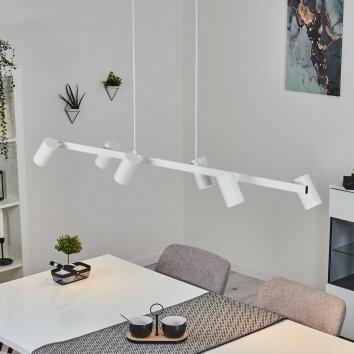 Zuoz Lámpara Colgante Blanca, 6 luces