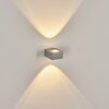 Curvel Aplique para exterior LED Plata, 2 luces Curvel Aplique para exterior LED Plata, 2 luces